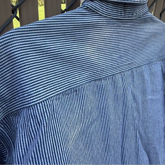 Wrangler Men's Blue Pinstripe Button Down Shirt - Picture 6 of 7